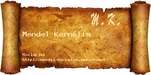 Mendel Kornélia névjegykártya